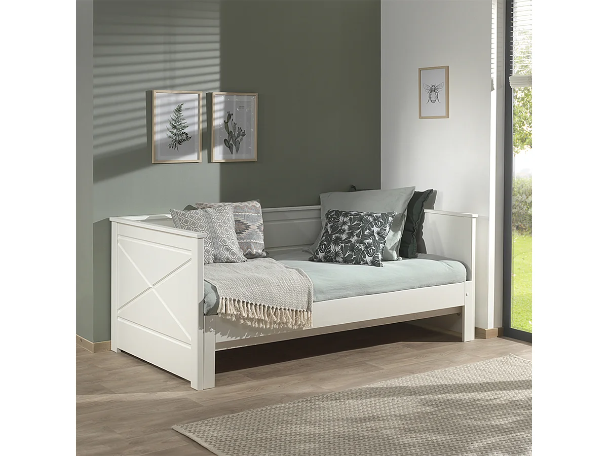 Lit Capitaine Amovible Enfant "Pino" 90x200cm Blanc