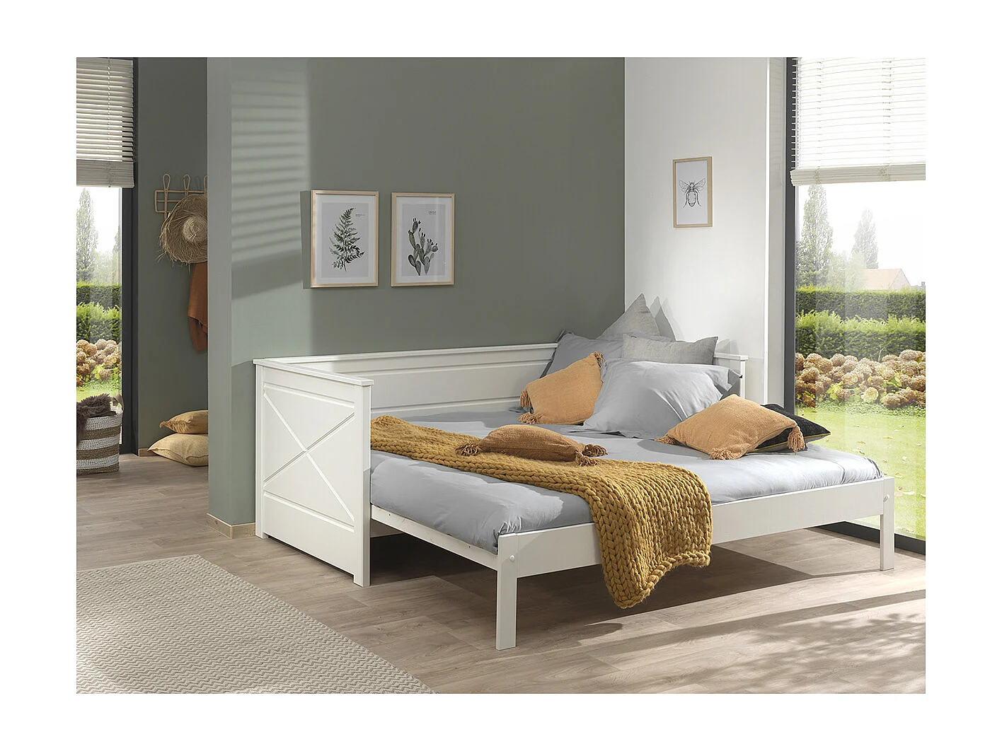 Lit Capitaine Amovible Enfant "Pino" 90x200cm Blanc