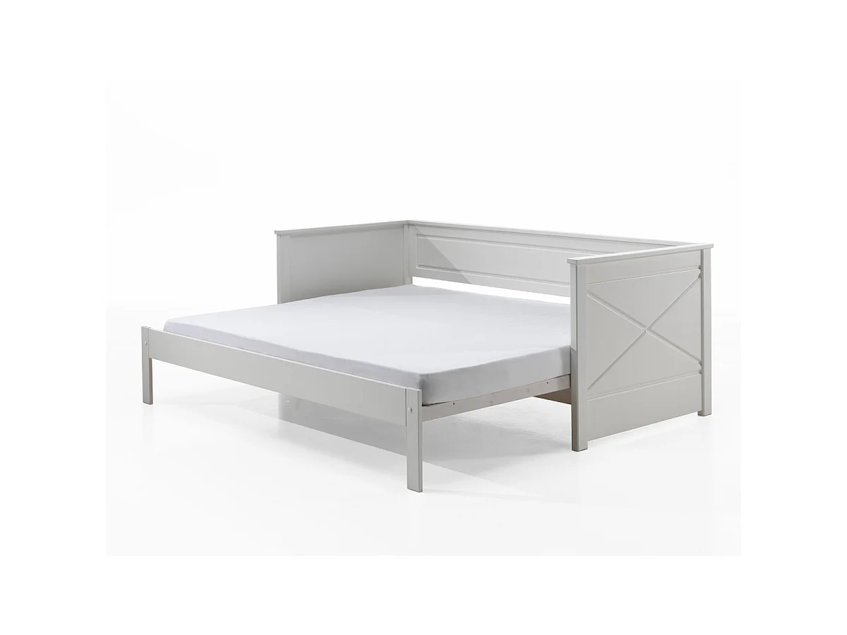Lit Capitaine Amovible Enfant "Pino" 90x200cm Blanc