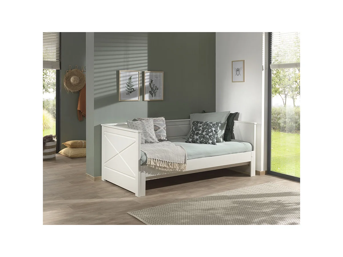Lit Capitaine Amovible Enfant "Pino" 90x200cm Blanc