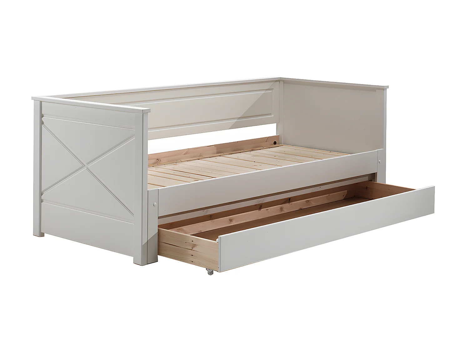 Pack - Lit Capitaine Amovible Enfant & Tiroir "Pino" 90x200cm Blanc