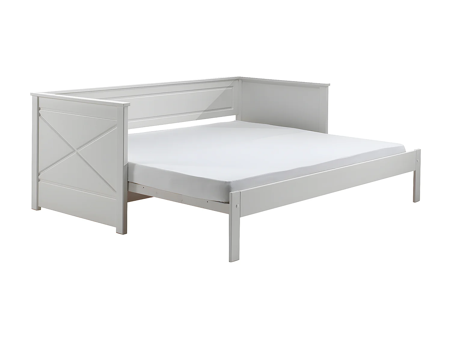 Pack - Lit Capitaine Amovible Enfant & Tiroir "Pino" 90x200cm Blanc