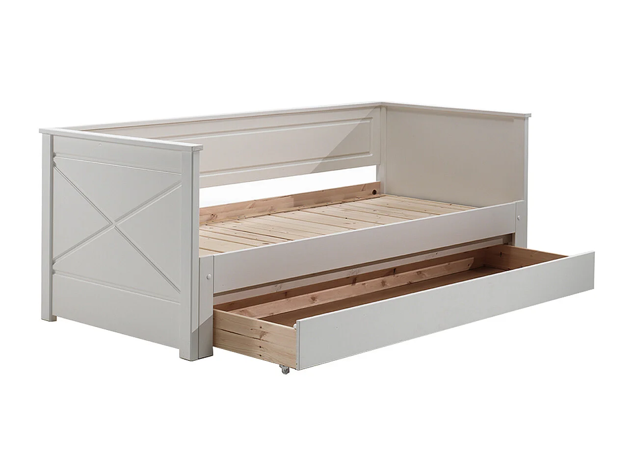 Pack - Lit Capitaine Amovible Enfant & Tiroir "Pino" 90x200cm Blanc