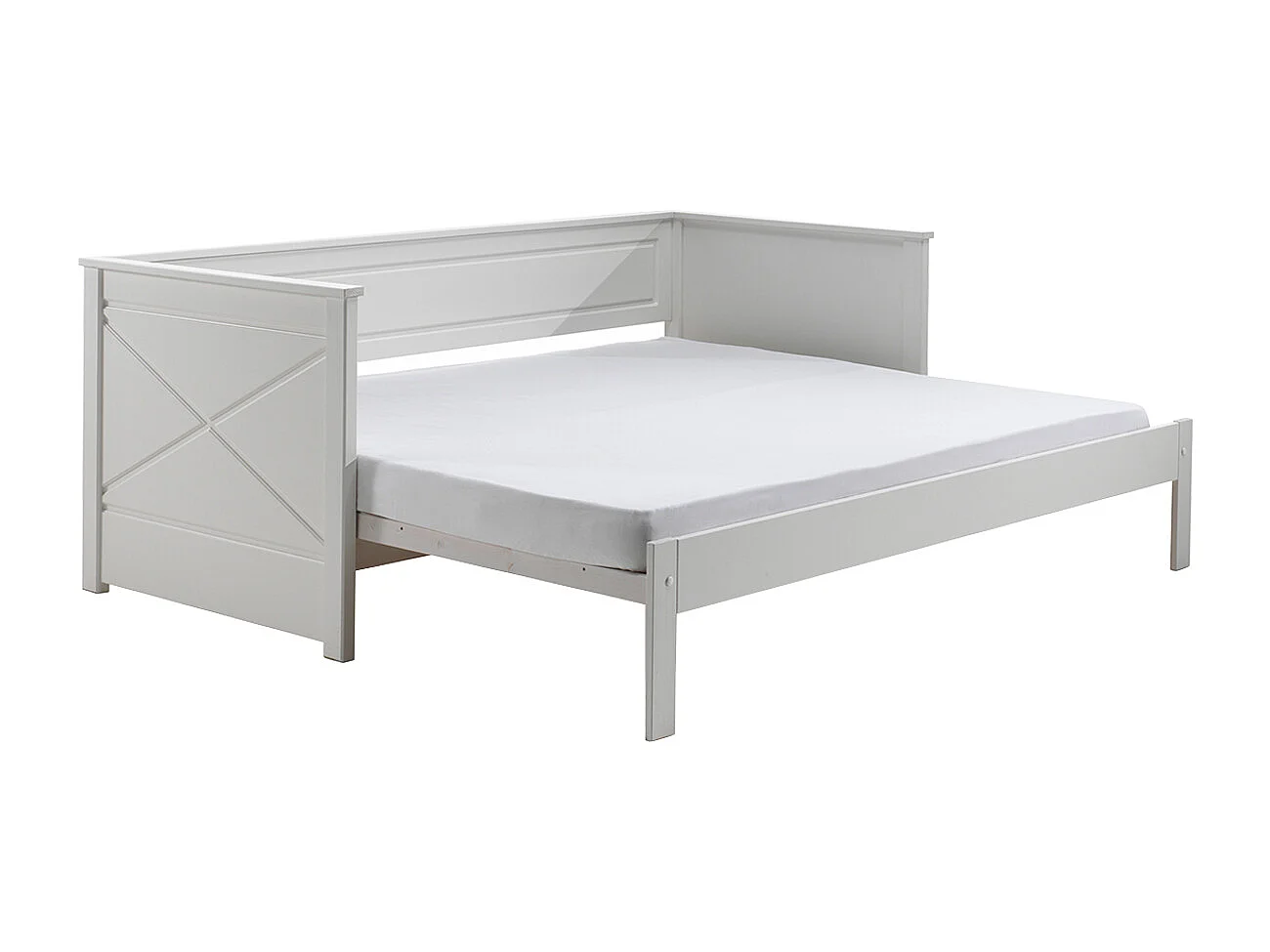 Pack - Lit Capitaine Amovible Enfant & Tiroir "Pino" 90x200cm Blanc