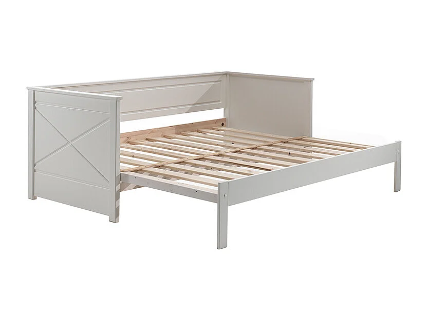 Pack - Lit Capitaine Amovible Enfant & Tiroir "Pino" 90x200cm Blanc