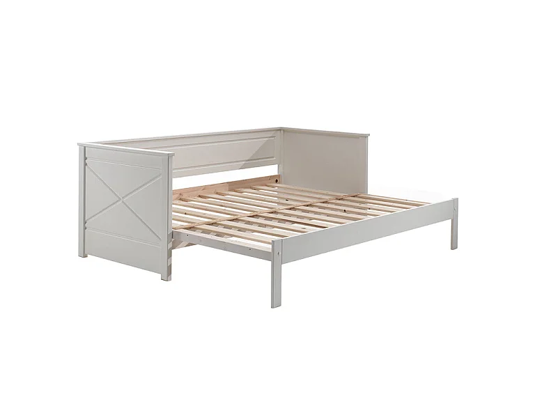 Pack - Lit Capitaine Amovible Enfant & Tiroir "Pino" 90x200cm Blanc