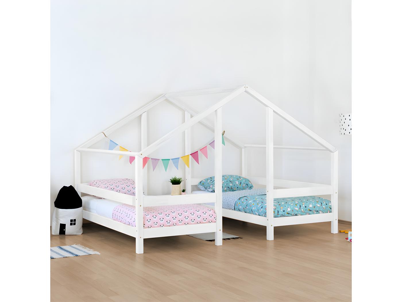 Lit Cabane Pour 2 Enfants 90x200 Villy - Blanc