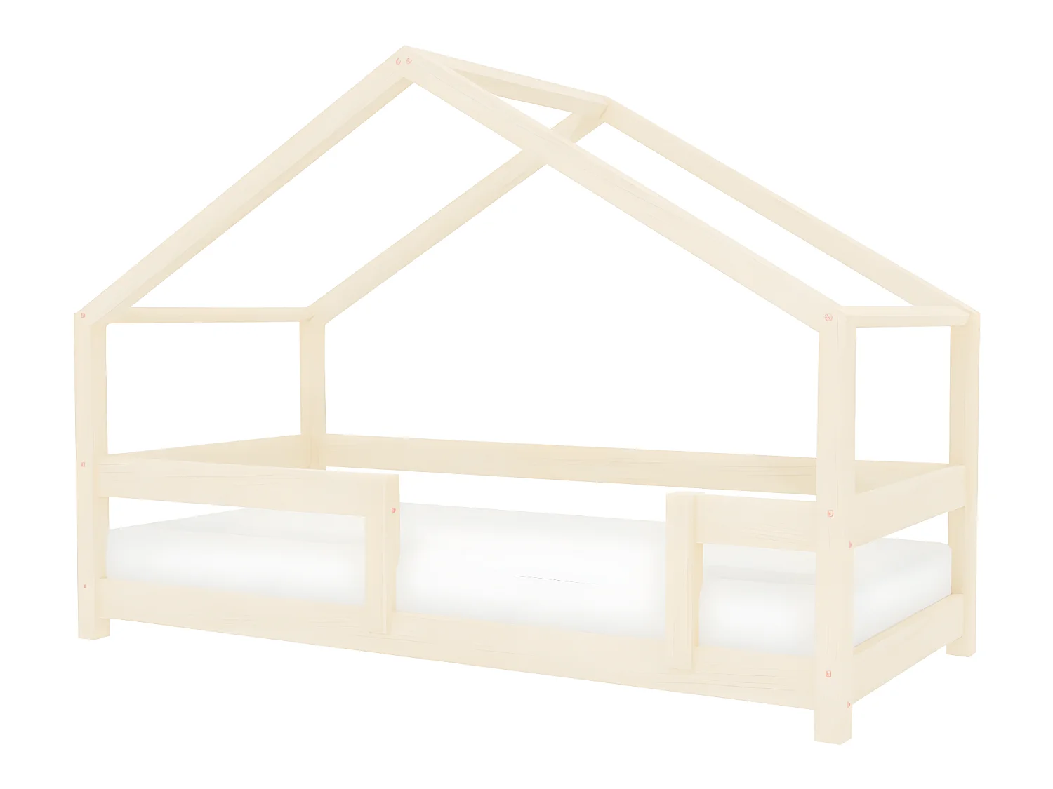 Lit cabane 90x190 Lucky avec barrières - Bois