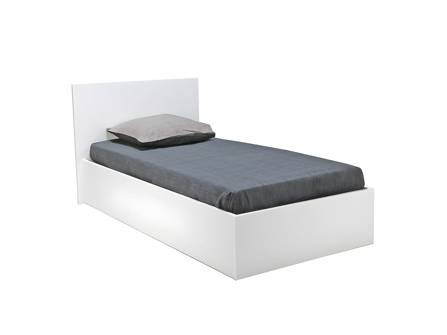 Lit coffre MADRID 90x190 + 1 sommier / Blanc