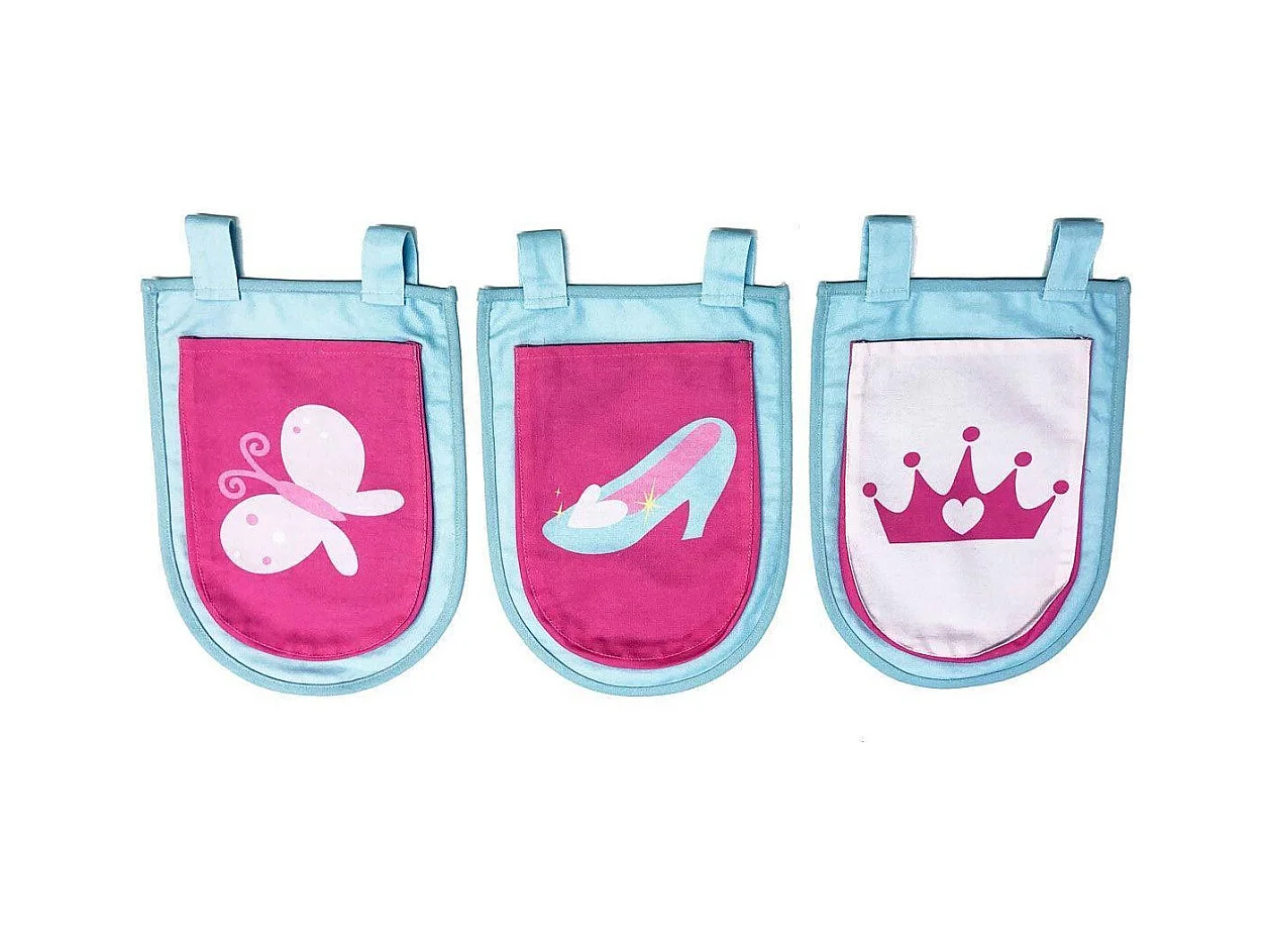 Cama altillo de 90x200 cm con tienda túnel y 3 bolsillos princesa de pino macizo claro Pino