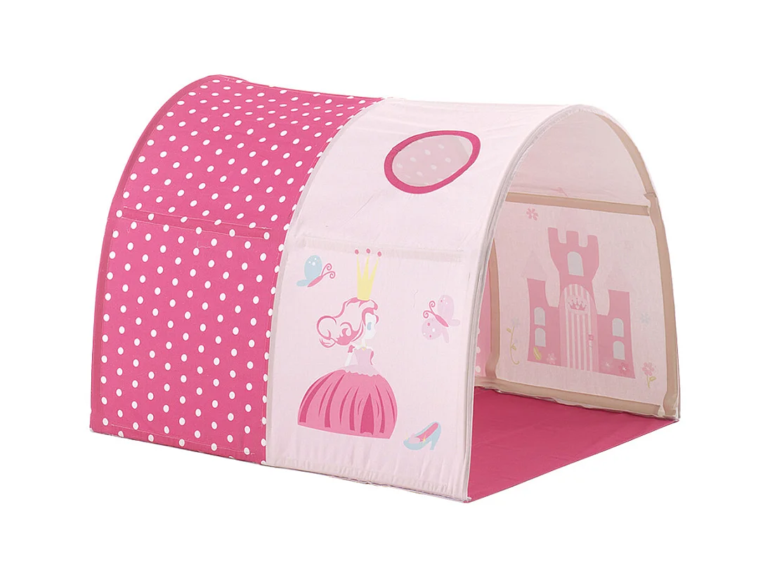Pack - Lit Enfant, Tente, 3 Pochettes & Tunnel "Pino Princesse" Blanc