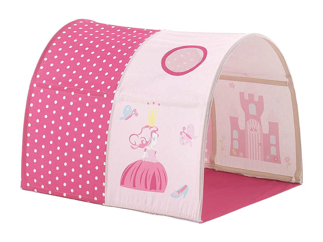 Pack - Lit Enfant, Tente, 3 Pochettes & Tunnel "Pino Princesse" Blanc