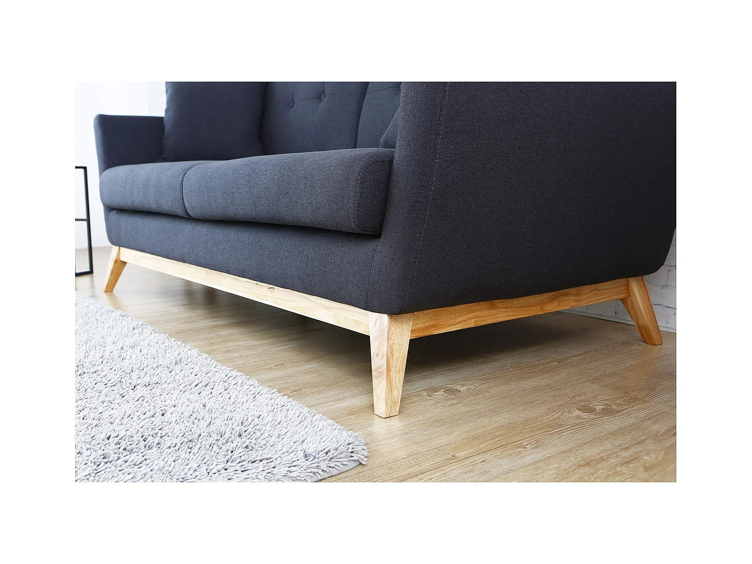 Divano scandinavo 3 posti grigio antracite HOGA