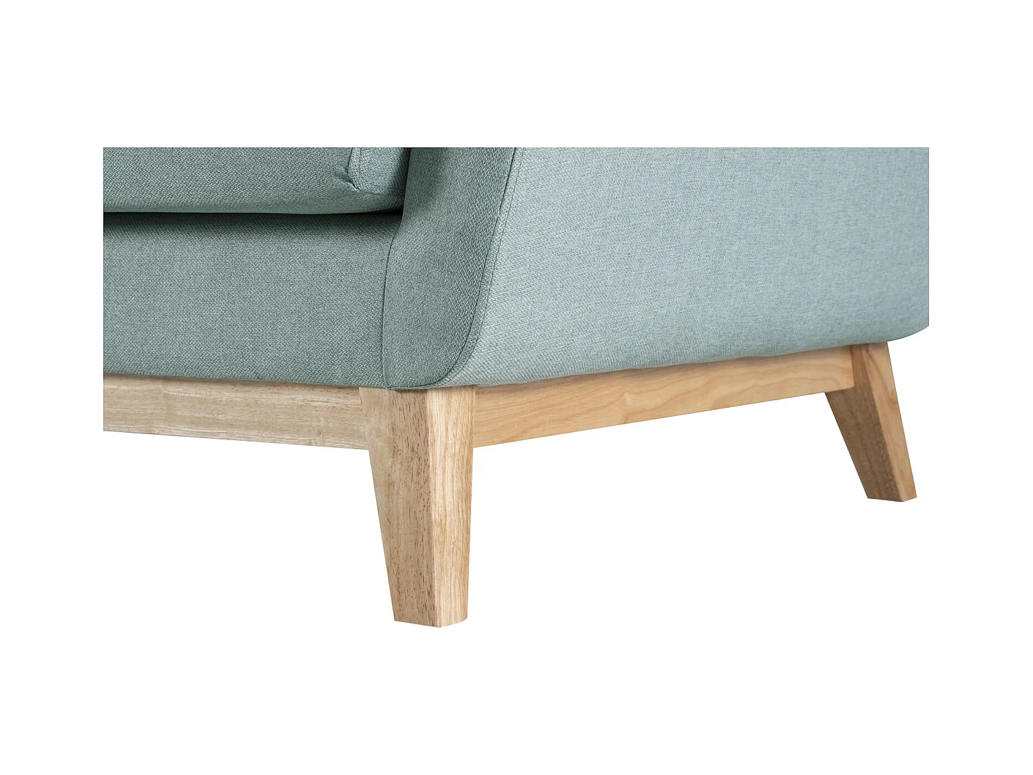 Canapé scandinave 3 places et 2 coussins en tissu vert d'eau HOGA