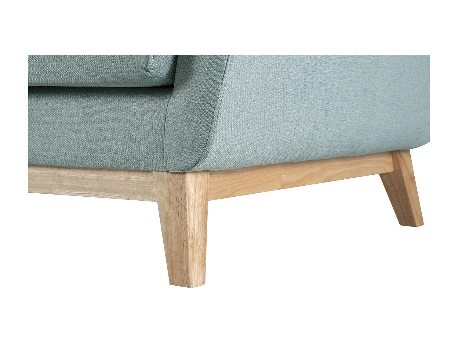 Canapé scandinave 3 places et 2 coussins en tissu vert d'eau HOGA