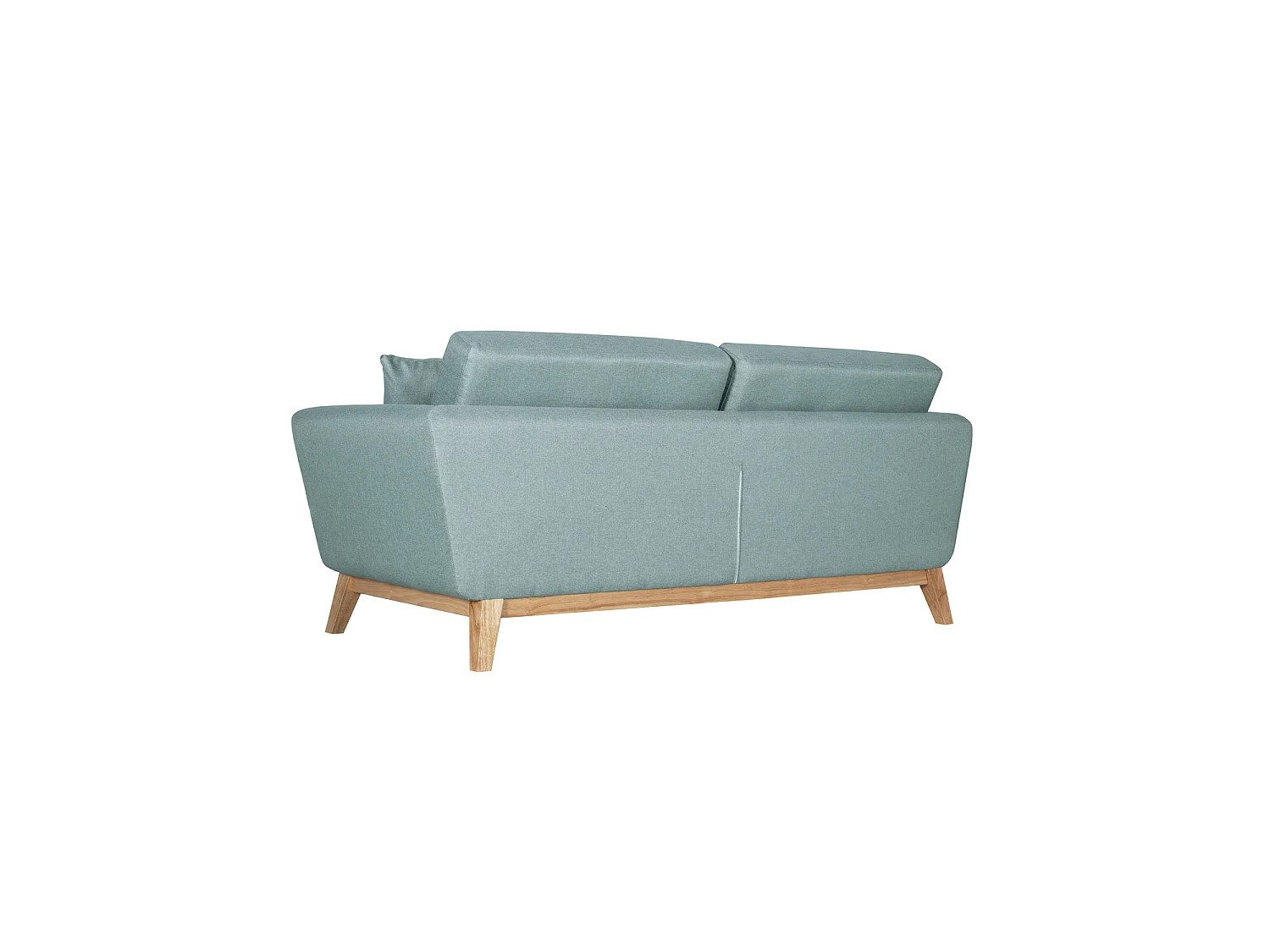 Canapé 3 places scandinave et 2 coussins en tissu vert d'eau HOGA