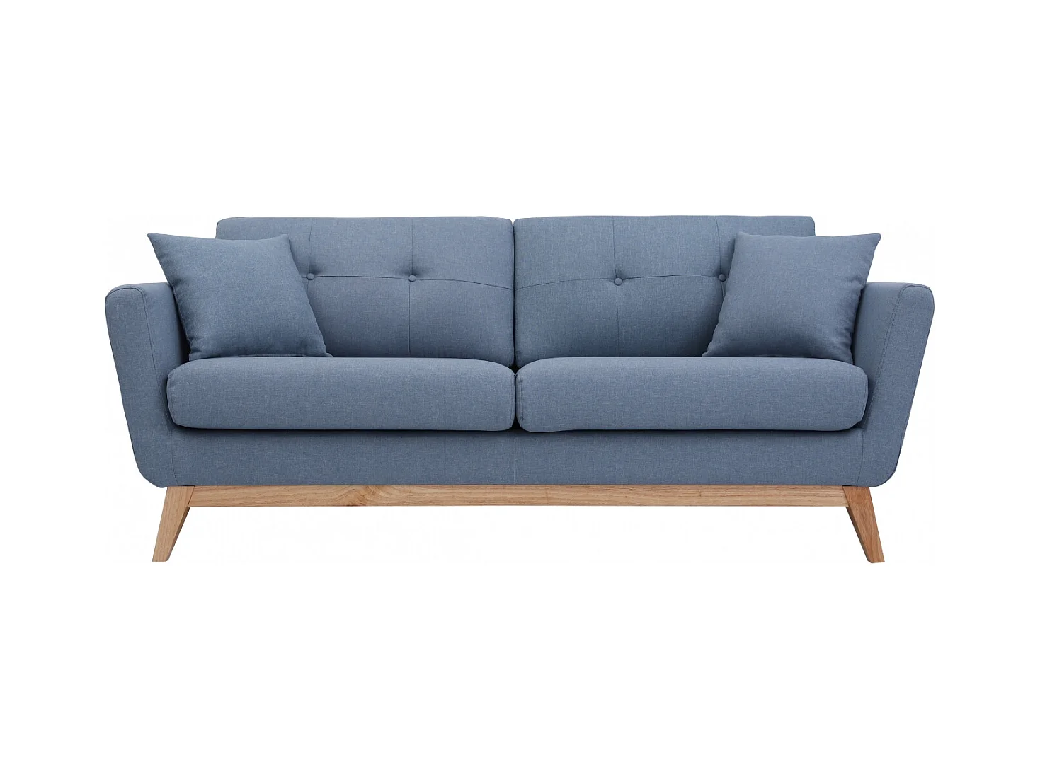 Canapé scandinave 3 places en tissu bleu pastel HOGA