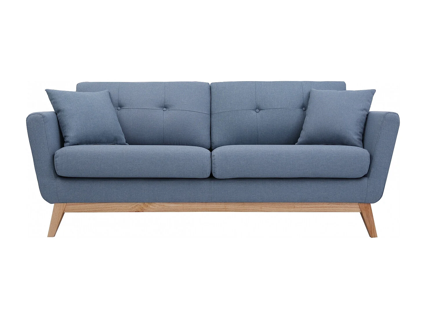 Canapé scandinave 3 places en tissu bleu pastel HOGA