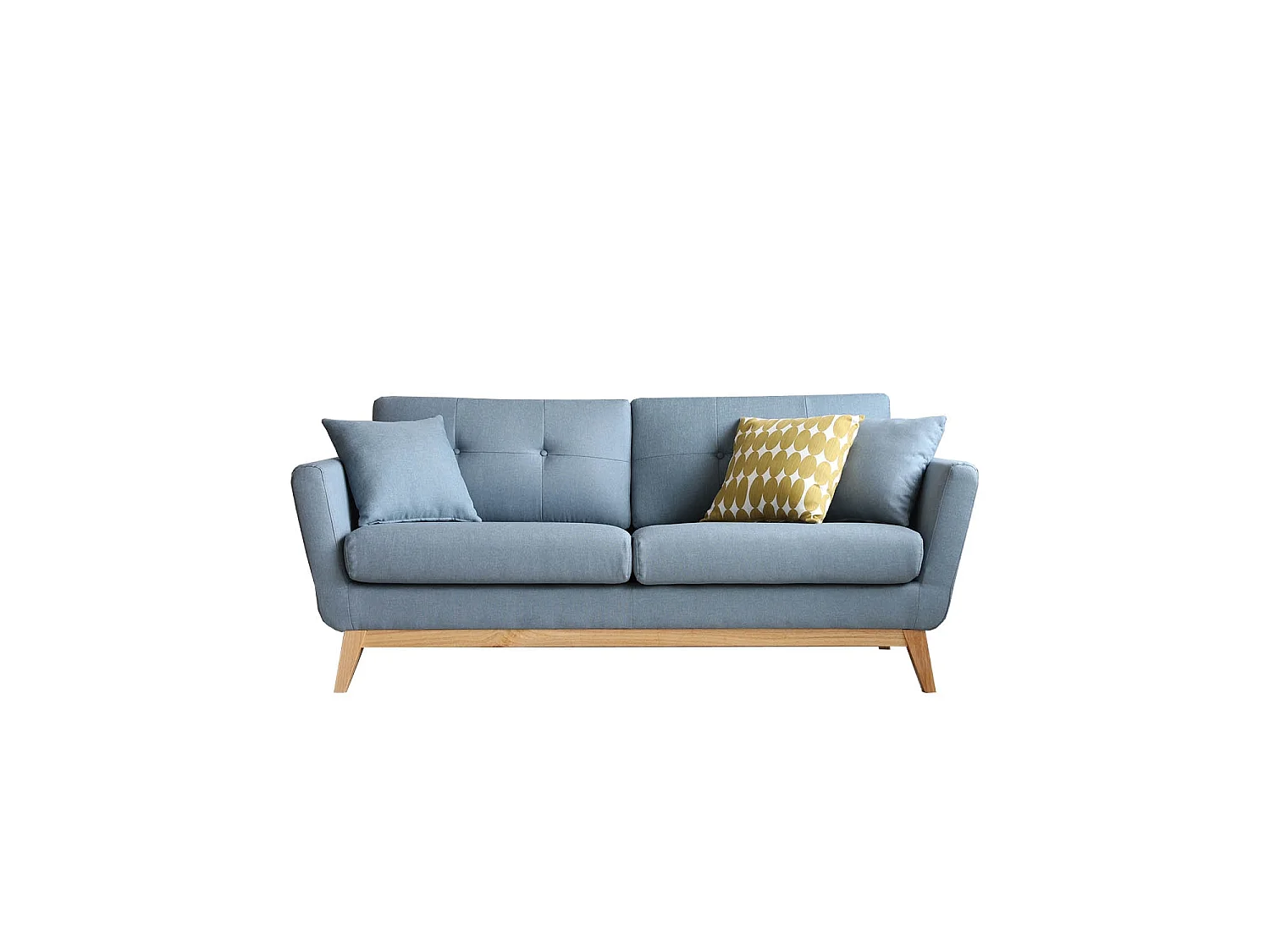 Canapé 3 places scandinave en tissu bleu pastel HOGA