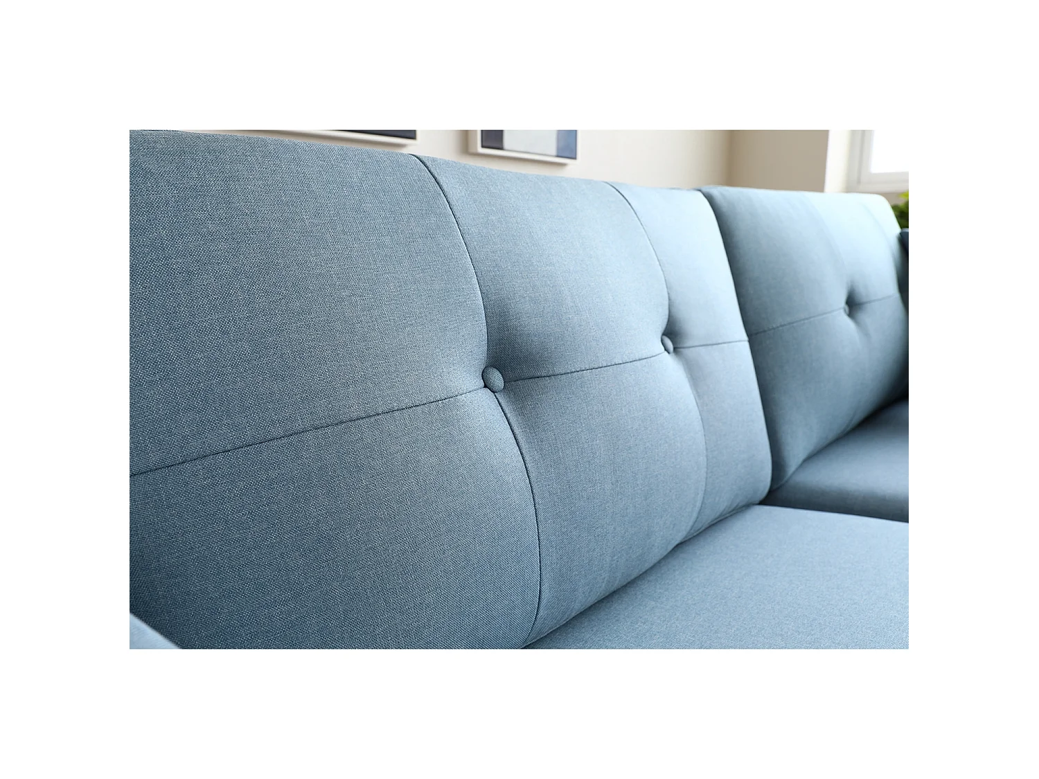 Canapé 3 places scandinave en tissu bleu pastel HOGA