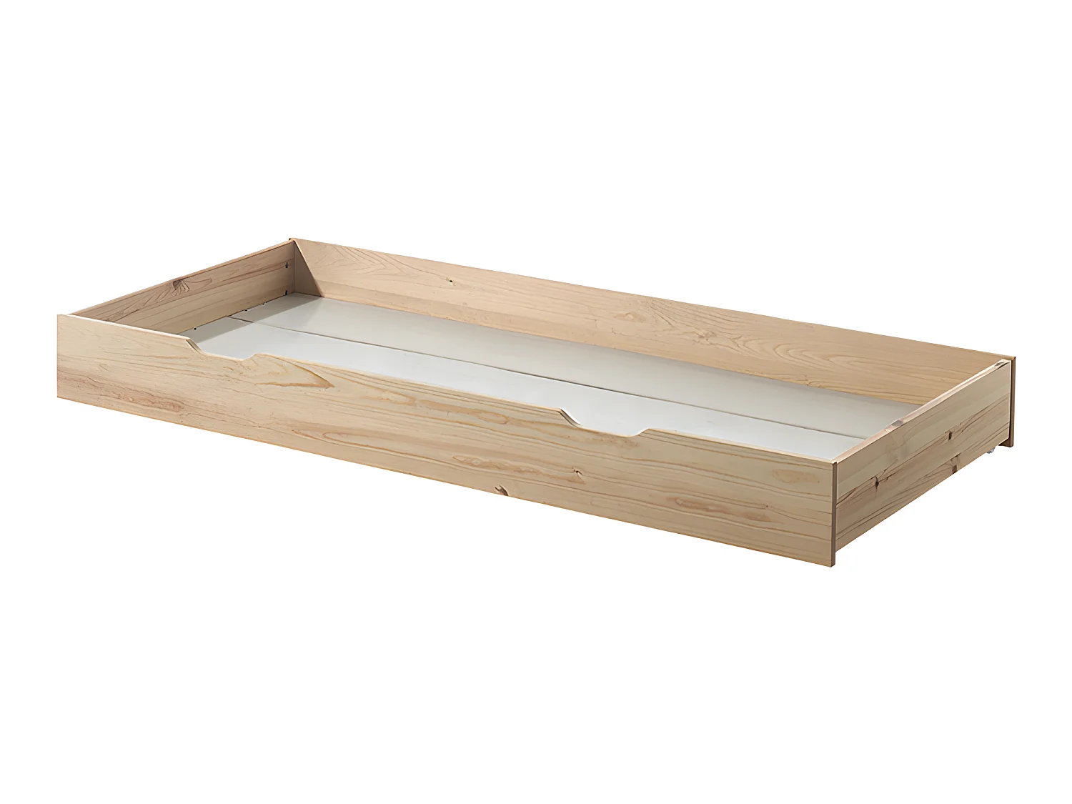 Pack - Lit Enfant, Tiroir & Voile "Tipi" 90x200cm Blanc & Naturel