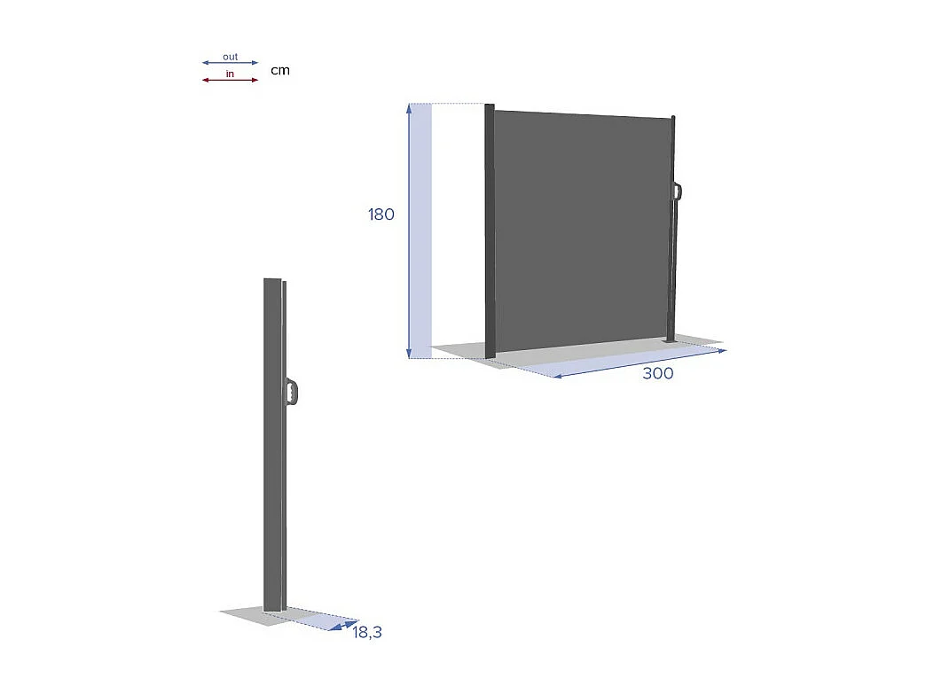 Paravent écran Antao graphite Hespéride