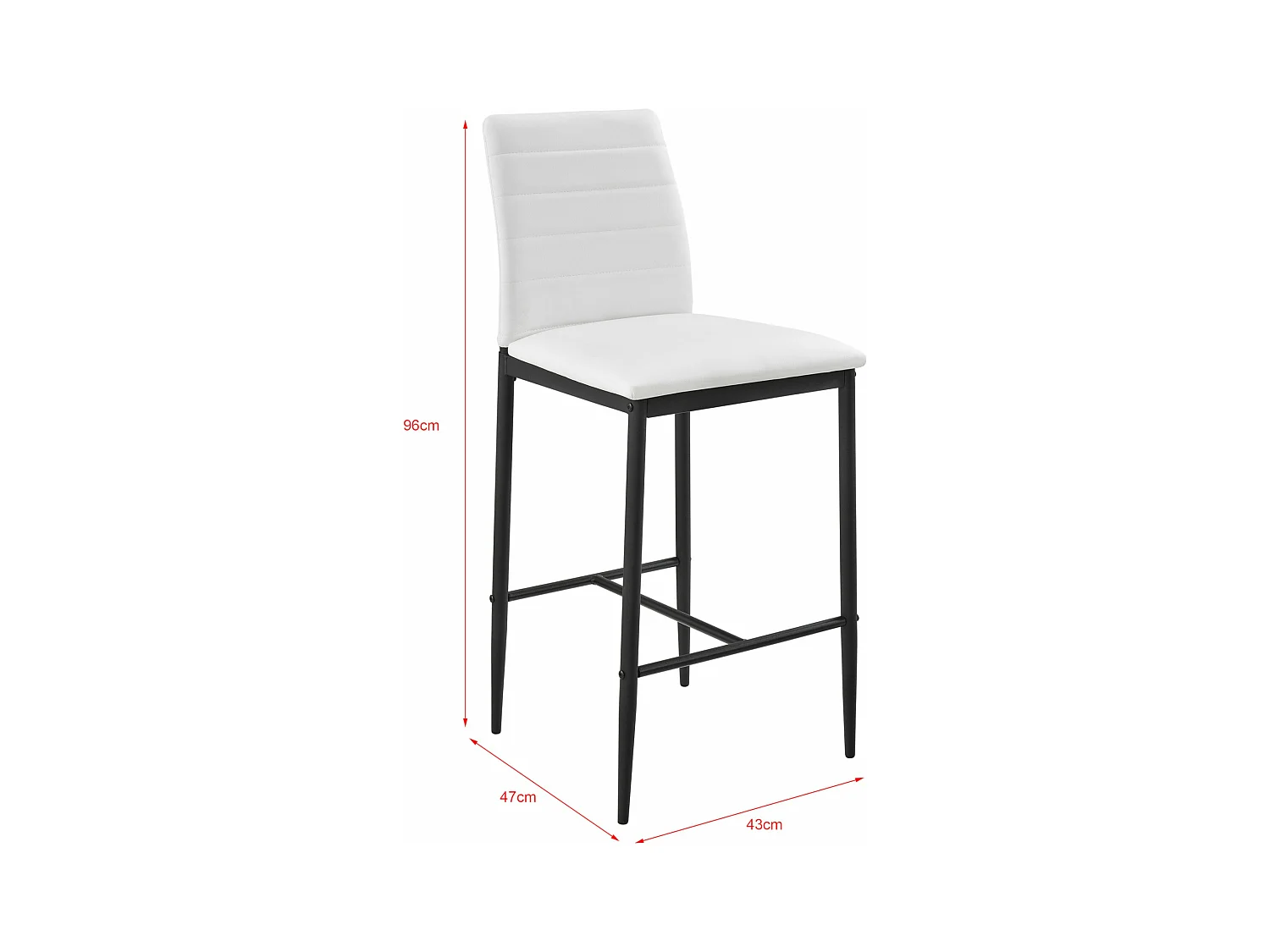 Lot de 2 tabourets blanche 43 x 47 x 96 cm 03_0005786/2