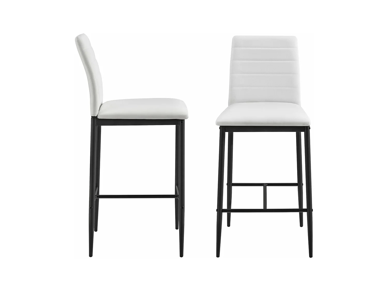 Set di 2 sgabelli sedia da bar con gambe in acciaio e altezza 66 cm bianco nero 03_0005786/2