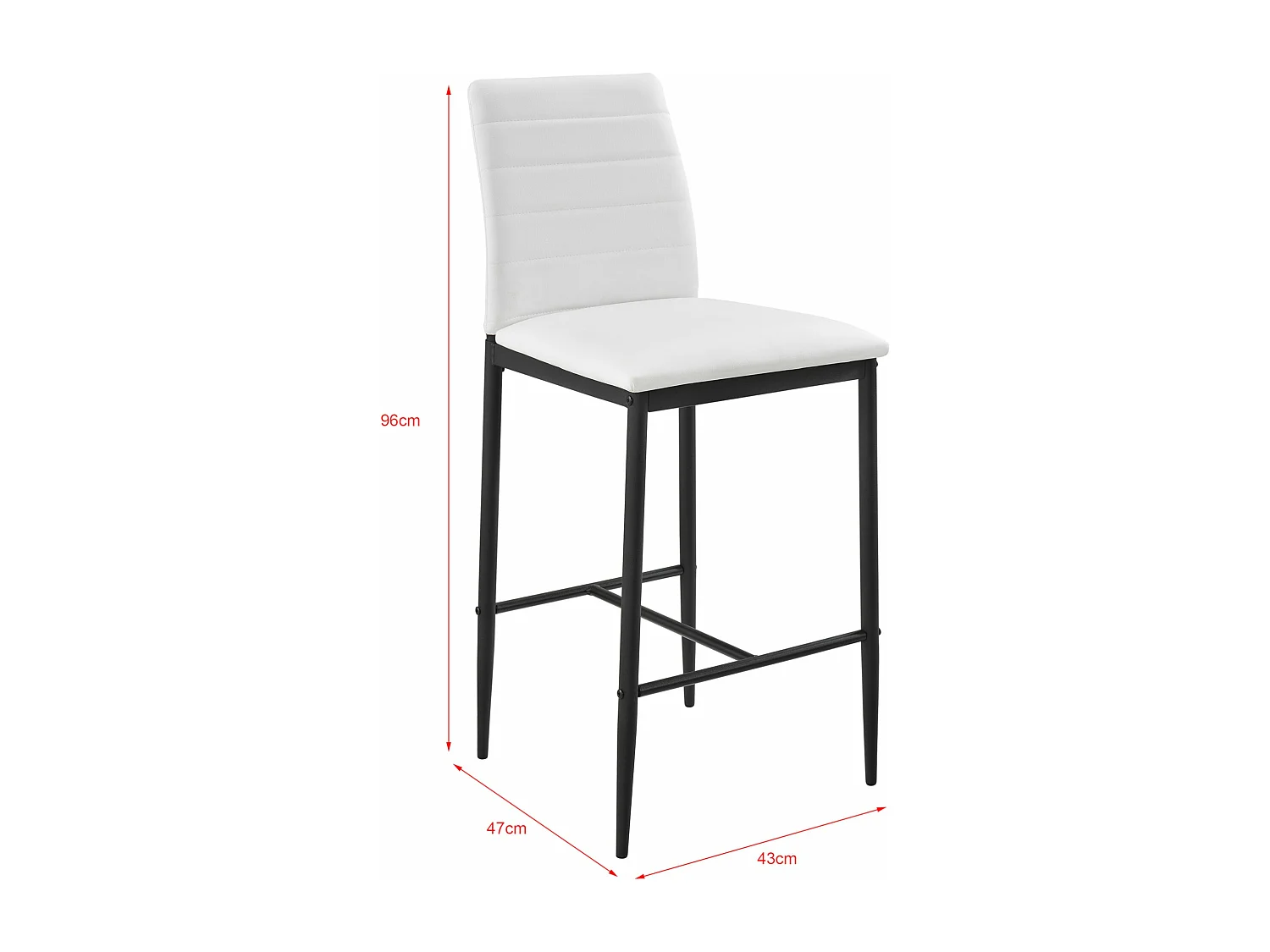 Lot de 2 tabourets blanche 43 x 47 x 96 cm 03_0005786/2