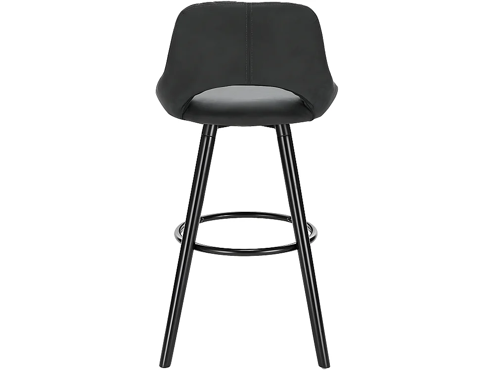 Lot de 2 tabourets de bar en revêtement tissu avec pieds en bois anthracite 19_0000563