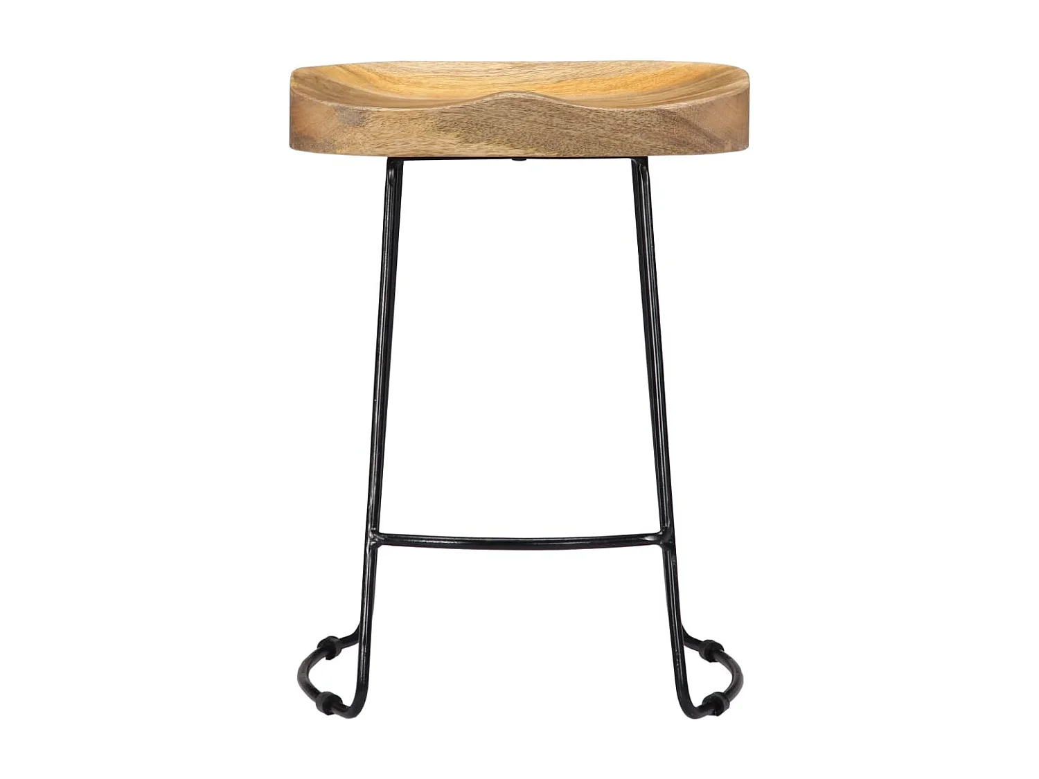 Set di due sgabelli da bar di design sedia seduta in legno massello di mango 1202098