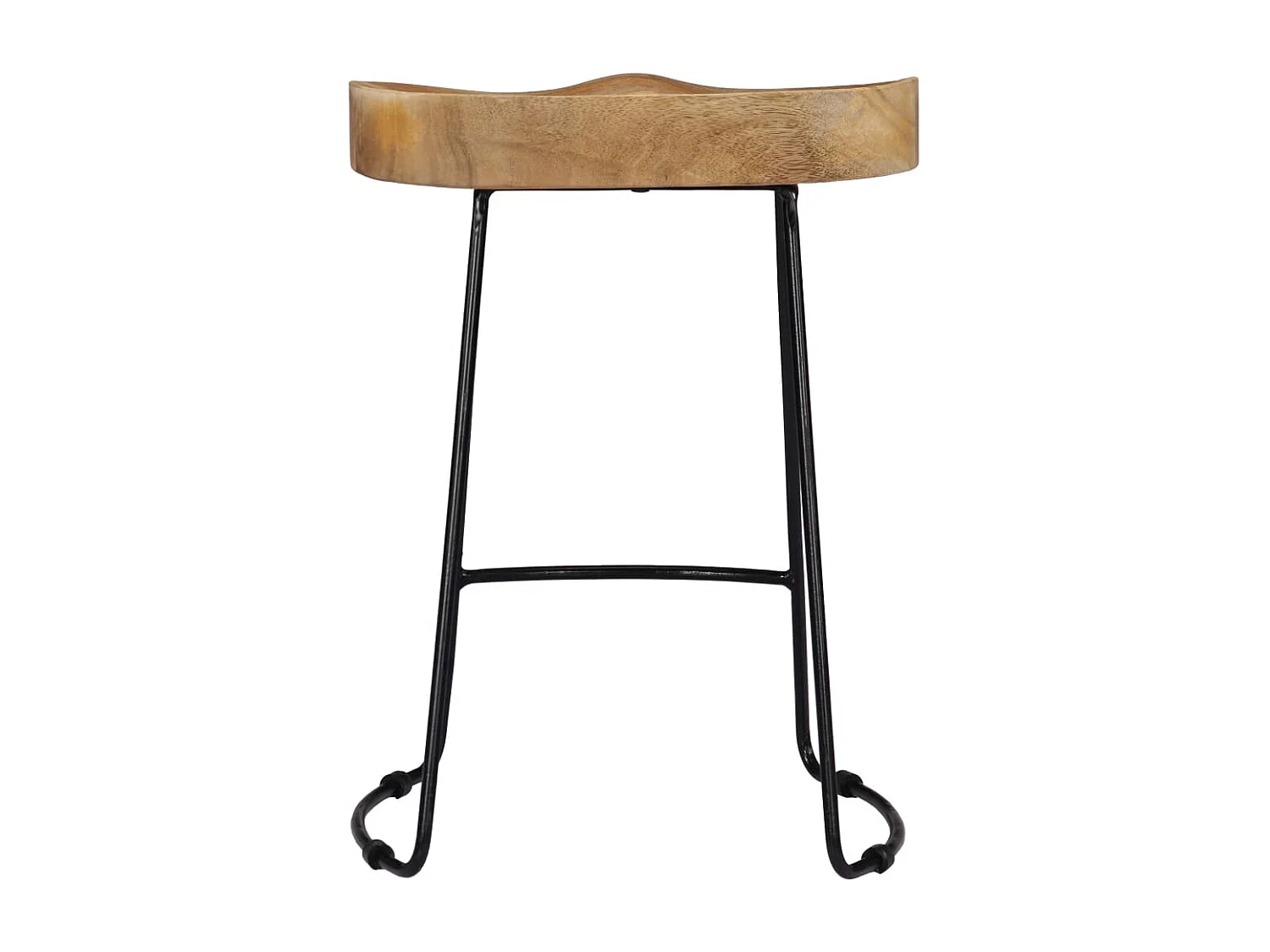 Set di due sgabelli da bar di design sedia seduta in legno massello di mango 1202098