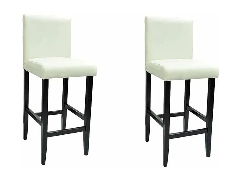 Set di due sgabelli da bar di design sedia seduta in pelle artificiale bianca 1202148