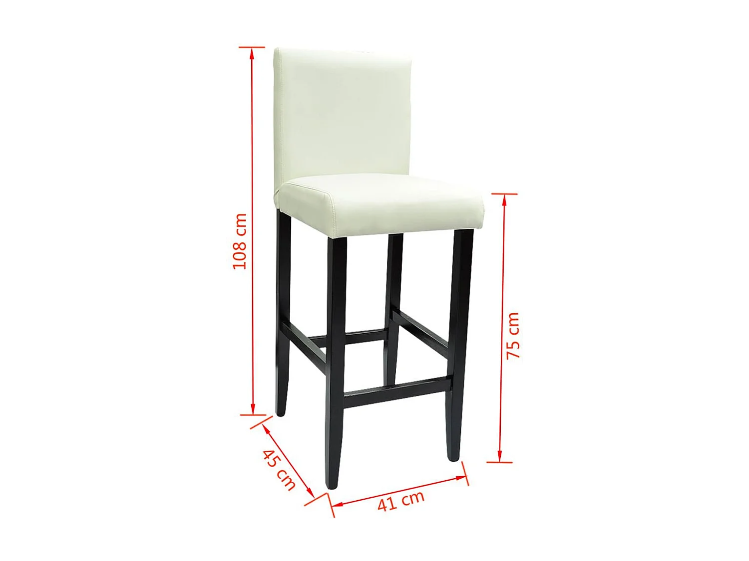 Set di due sgabelli da bar di design sedia con seduta in similpelle bianca 1202148