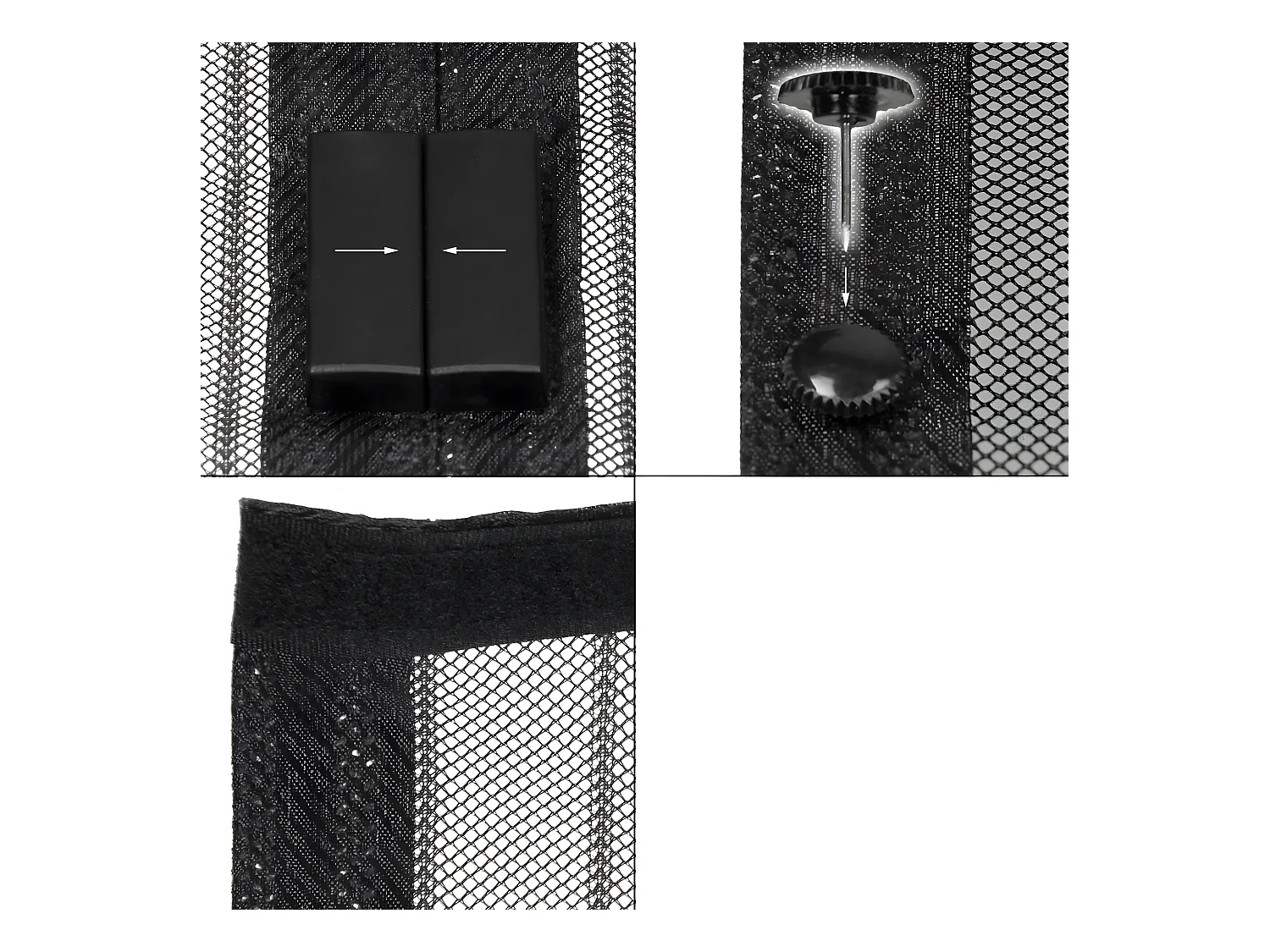 Tenda per porta con zanzariera magnetica 100 x 210 cm nero ECD Germany