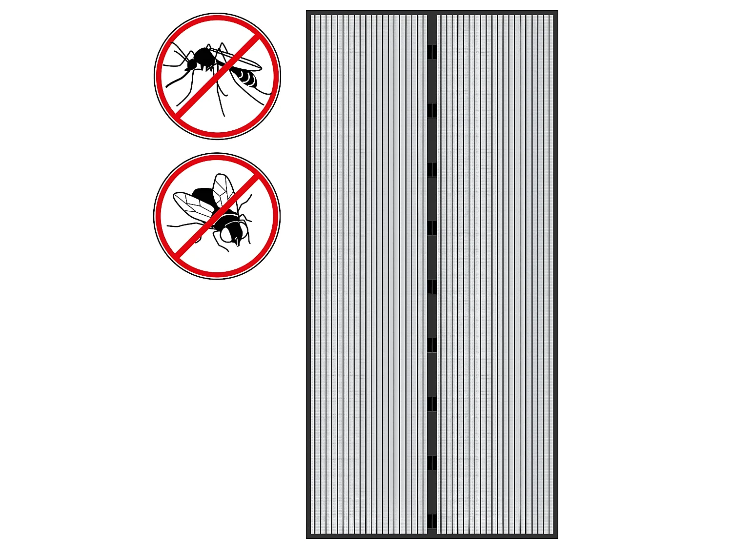 Rideau de porte moustiquaire anti moustique insecte magnétique ECD Germany