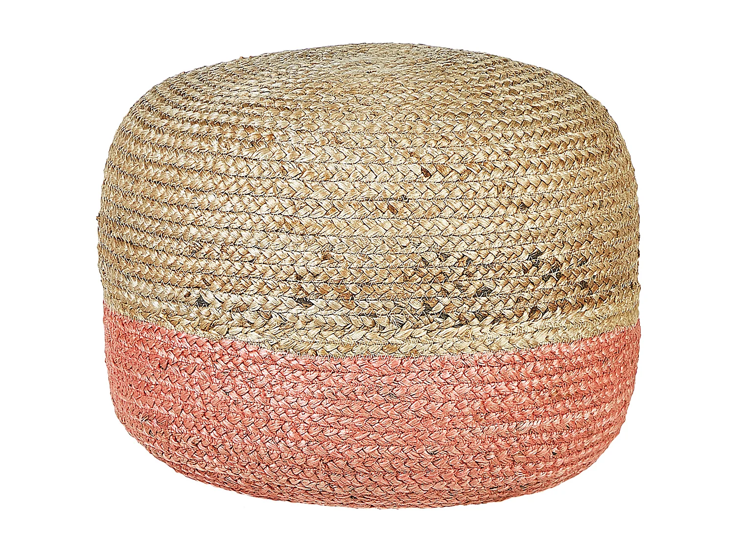 Pouf DUKI Jute Rosa 50 cm 50 cm 40 cm