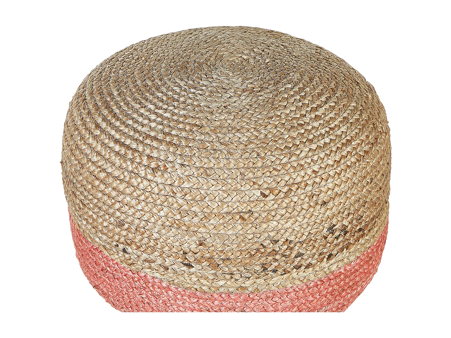 Pouf DUKI Jute Rosa 50 cm 50 cm 40 cm