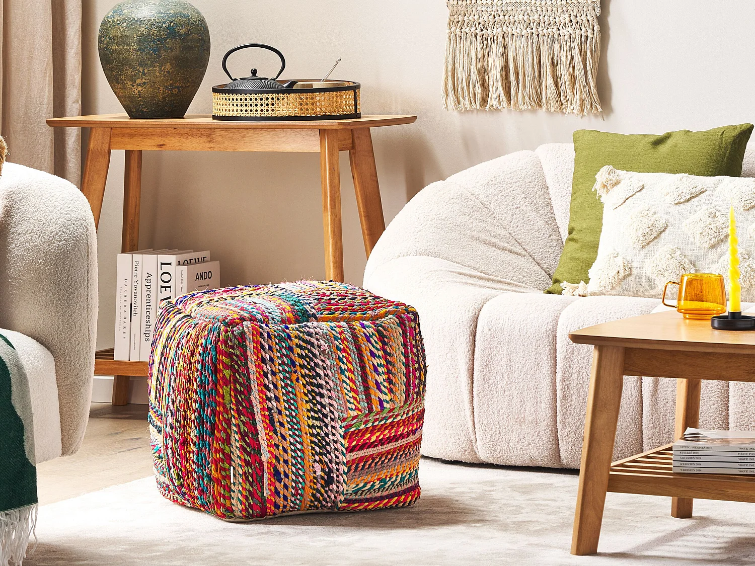 Pouf MEKHTAR Coton Multicolore 40 cm 40 cm 40 cm