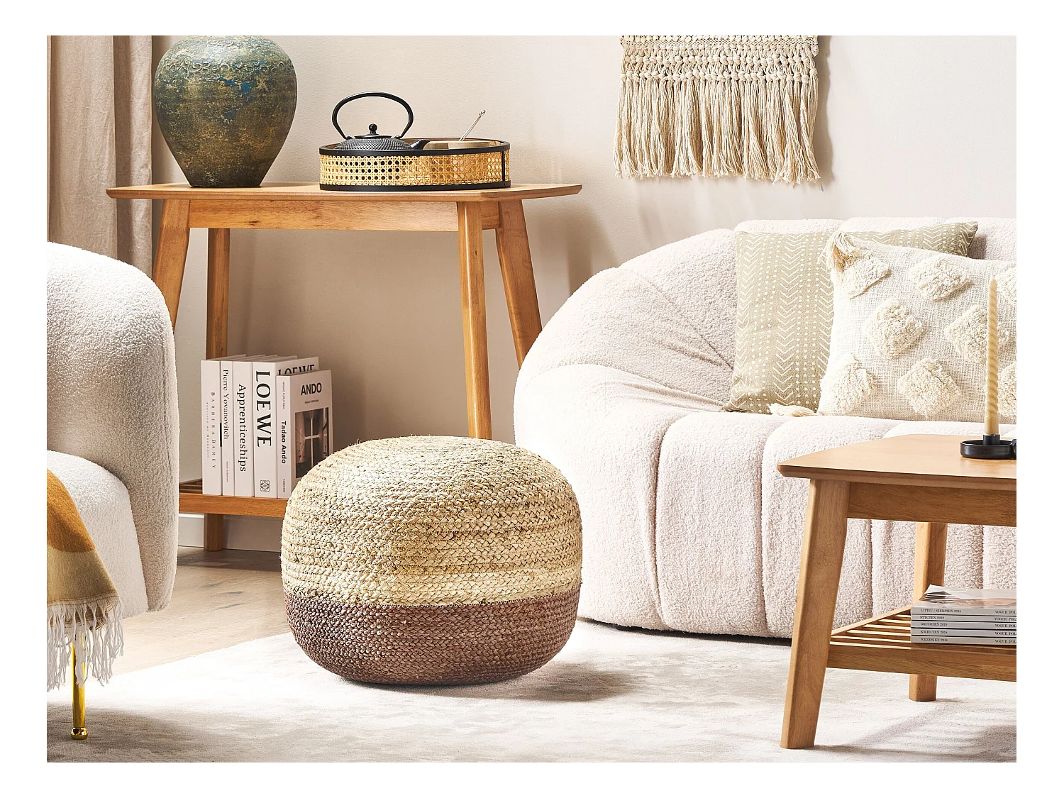 Pouf DUKI Jute Marron