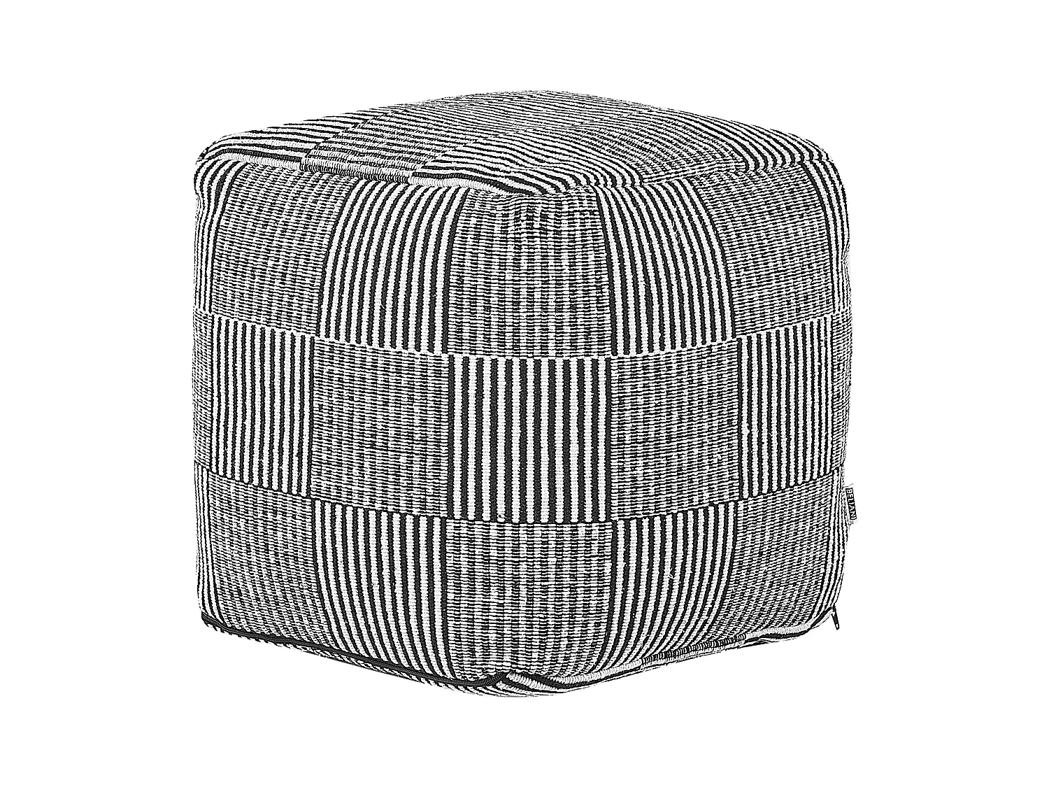 Poef PANDRAN Katoen Zwart/wit 40 cm 40 cm 40 cm