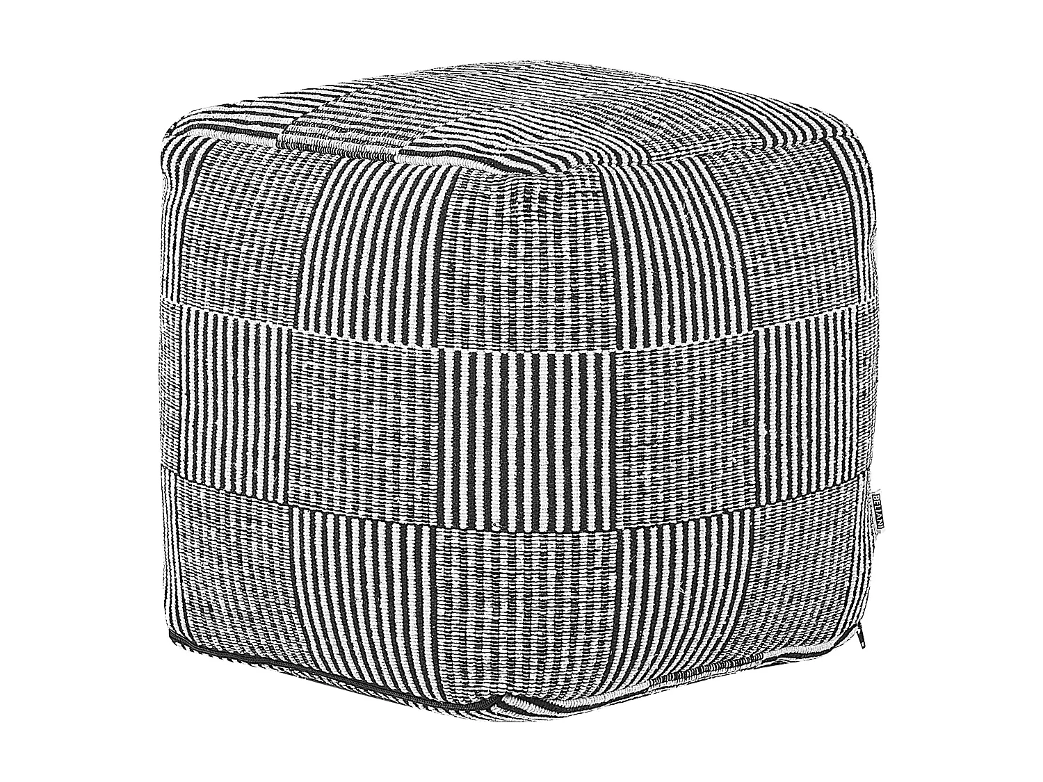 Pouf PANDRAN Baumwolle Schwarz / Weiss 40 cm 40 cm 40 cm