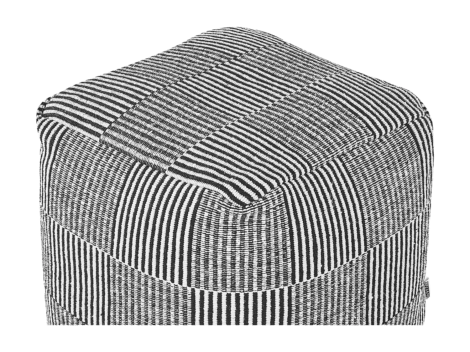 Pouf PANDRAN Baumwolle Schwarz / Weiss 40 cm 40 cm 40 cm