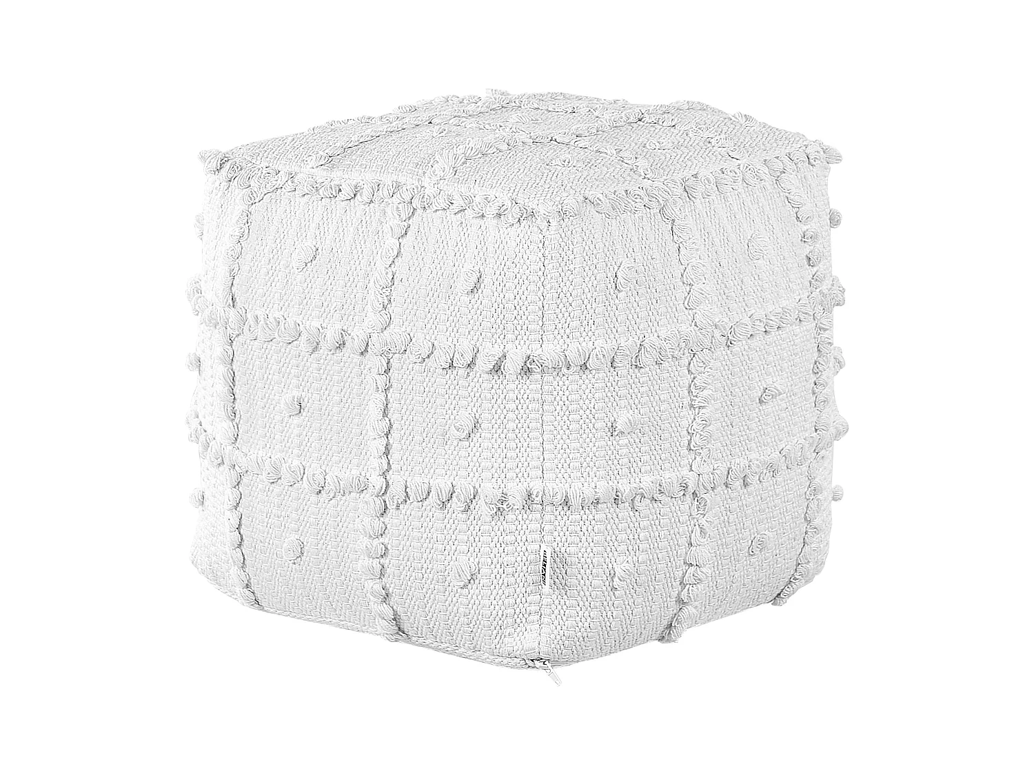 Poef HARNAI Katoen Wit 40 cm 40 cm 40 cm