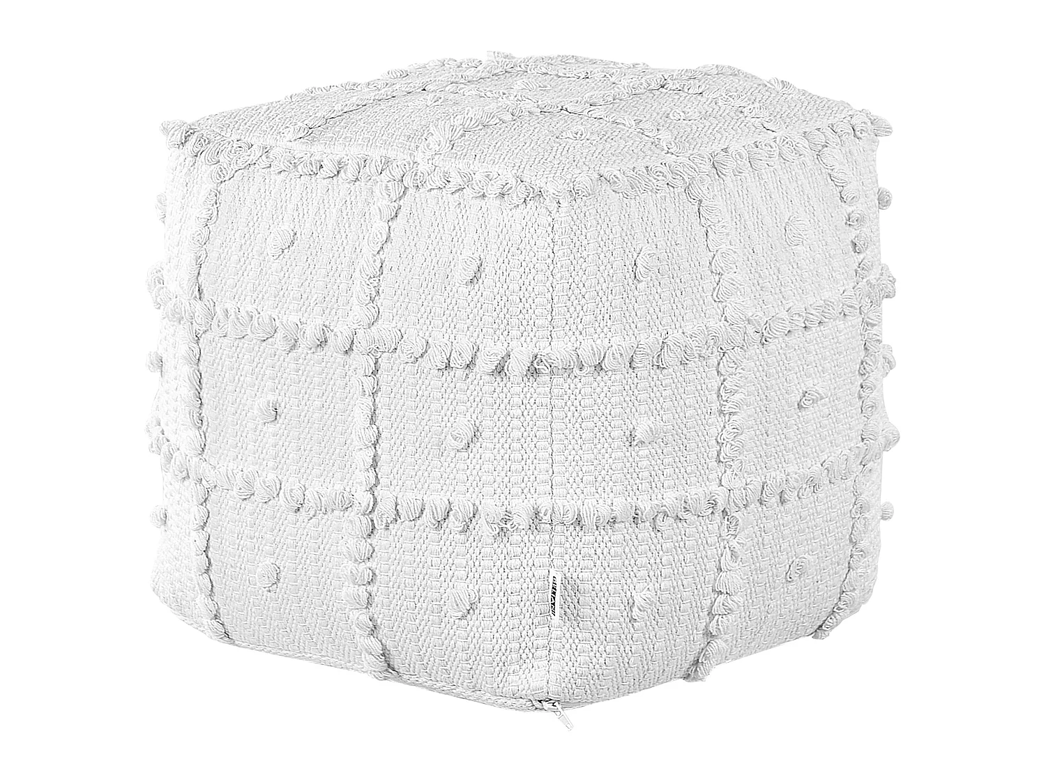 Pouf HARNAI Coton Blanc 40 cm 40 cm 40 cm