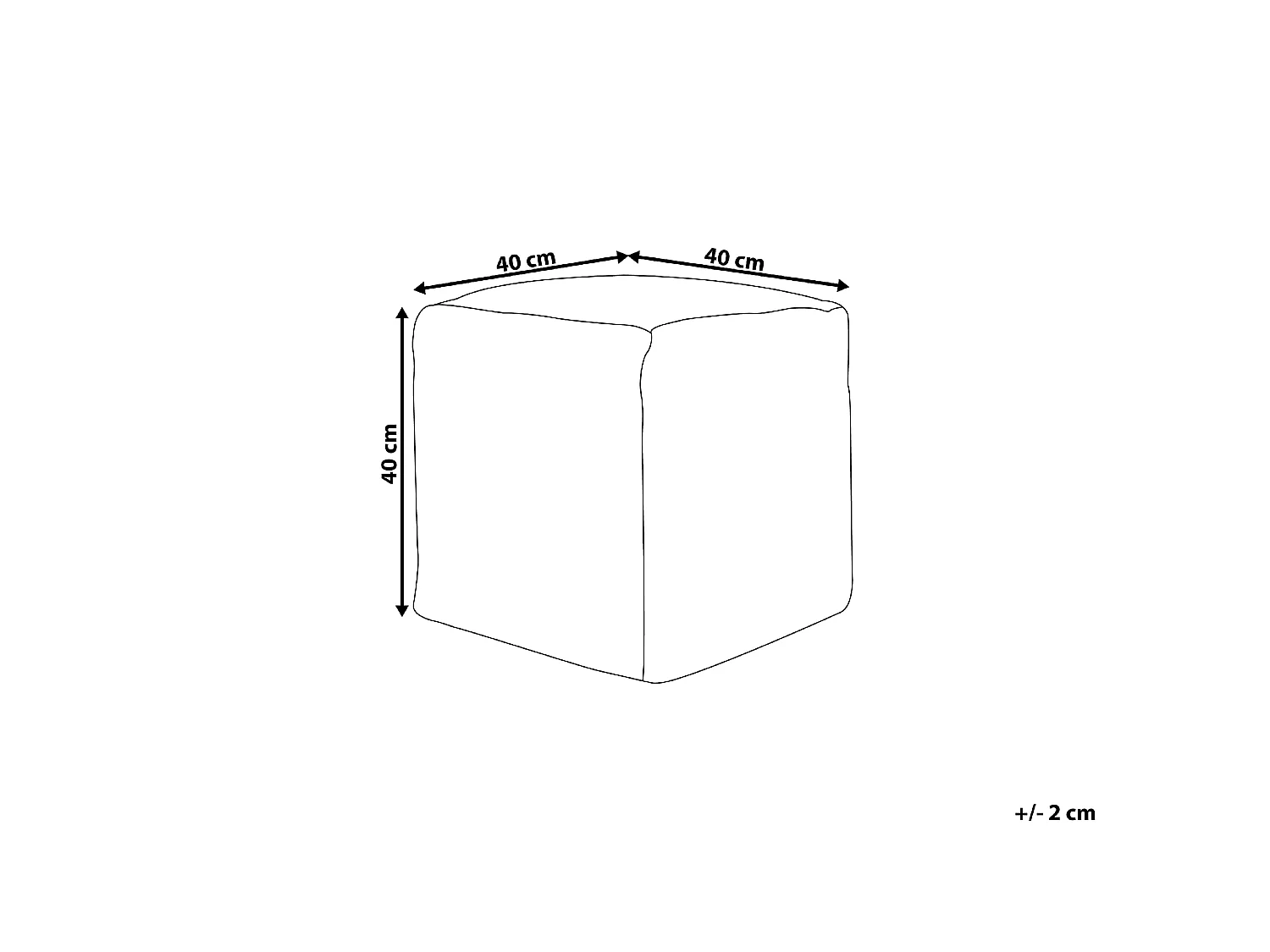 Pouf HARNAI Coton Blanc 40 cm 40 cm 40 cm