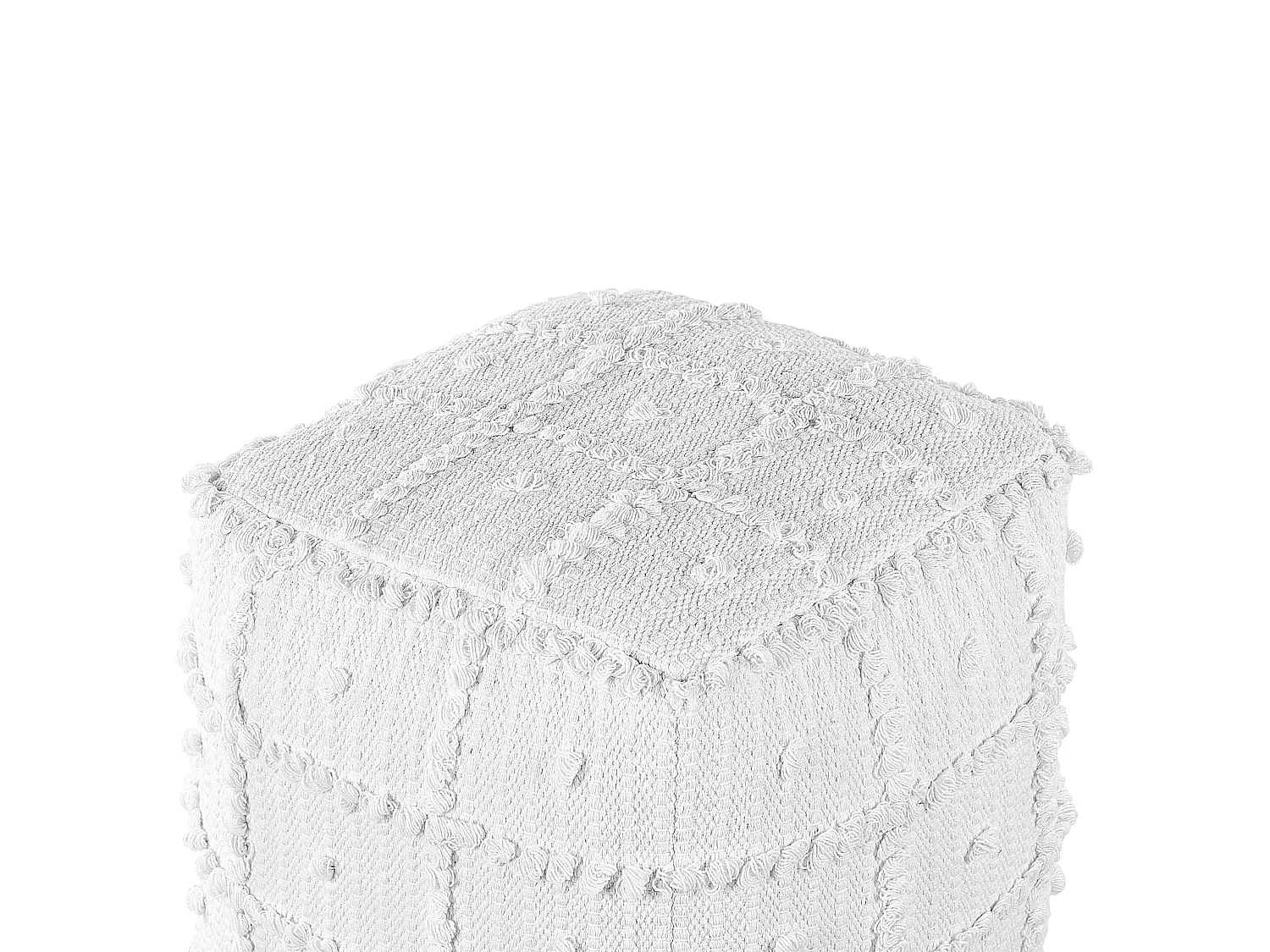 Pouf HARNAI Coton Blanc 40 cm 40 cm 40 cm