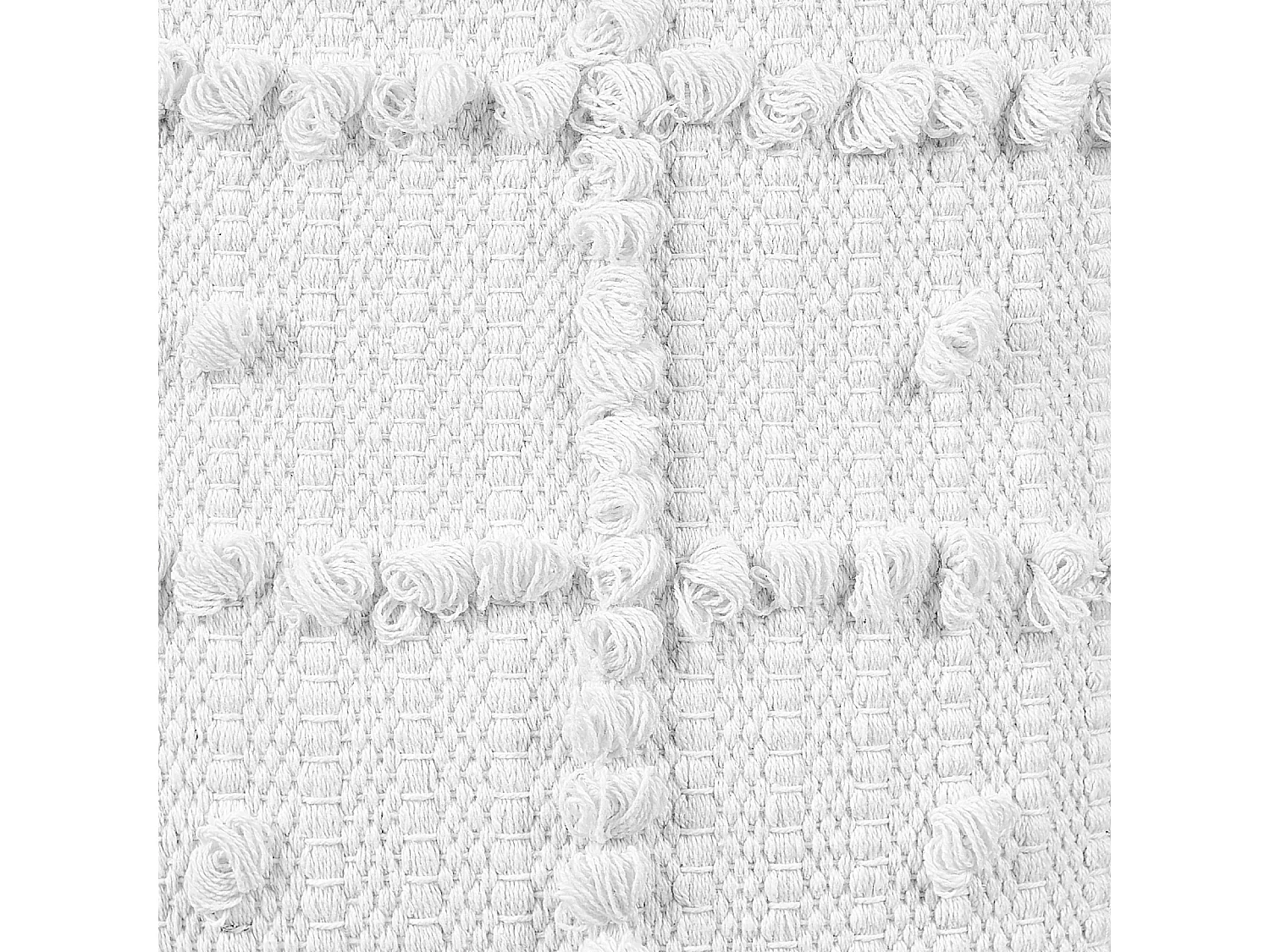 Pouf HARNAI Coton Blanc 40 cm 40 cm 40 cm