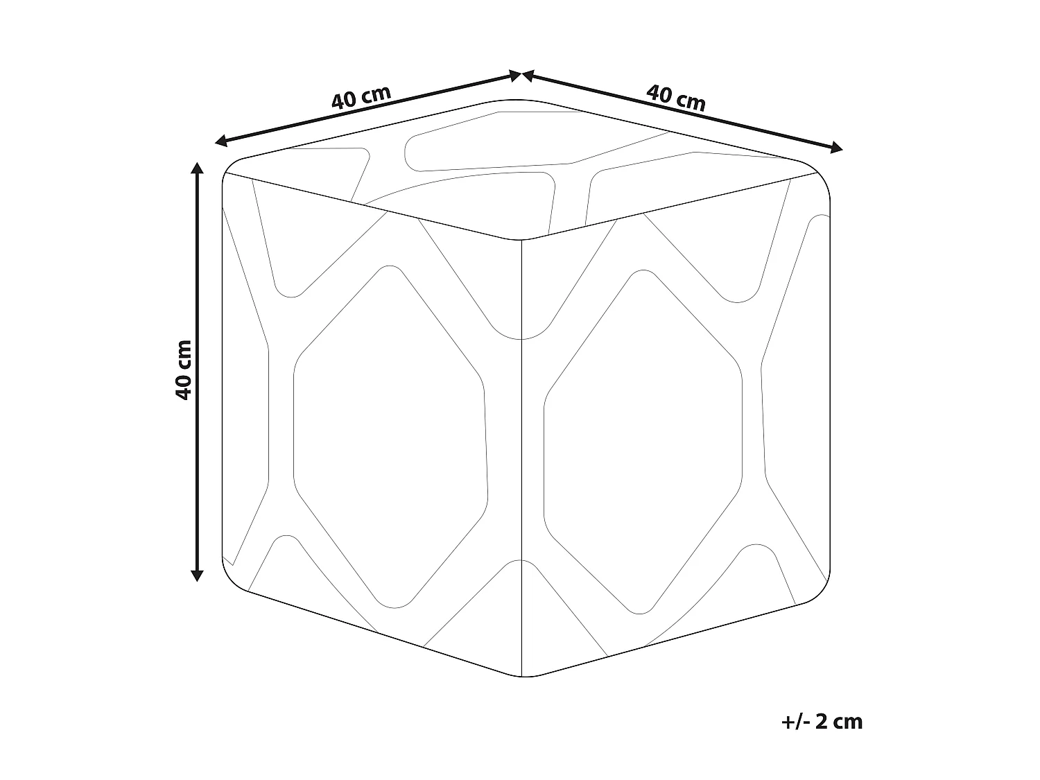 Poef ROJHAN Katoen Blauw 40 cm 40 cm 40 cm