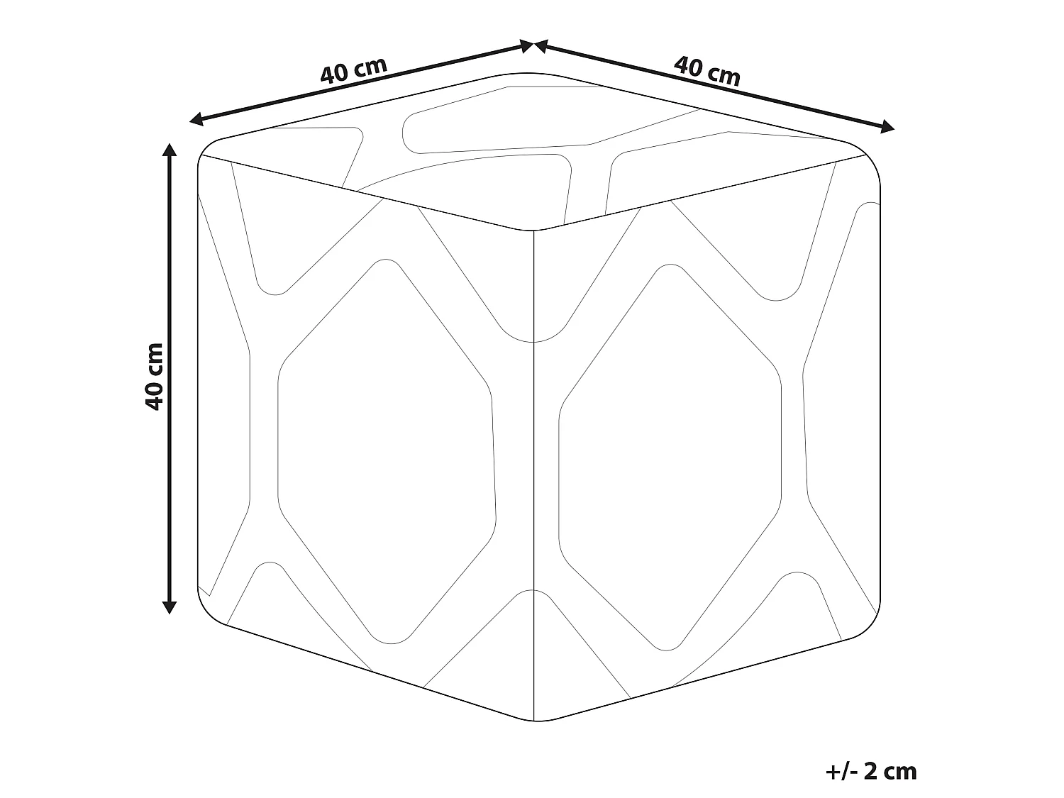 Poef ROJHAN Katoen Blauw 40 cm 40 cm 40 cm